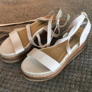 White & Cork Platform Sandals